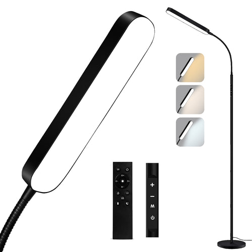 ALongDeng LED Floor Lamp, Modern Floor Lamps for Living Room, Dimmable Standing Lamp Flexible Gooseneck Adjustable Height with Remote Touch Control for Reading Bedroom Sofa [Energy Class F]