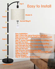 Cargar imagen en el visor de la galería, Lámpara de pie LED ALongDeng versión 1.1: base cuadrada de control con cable 
